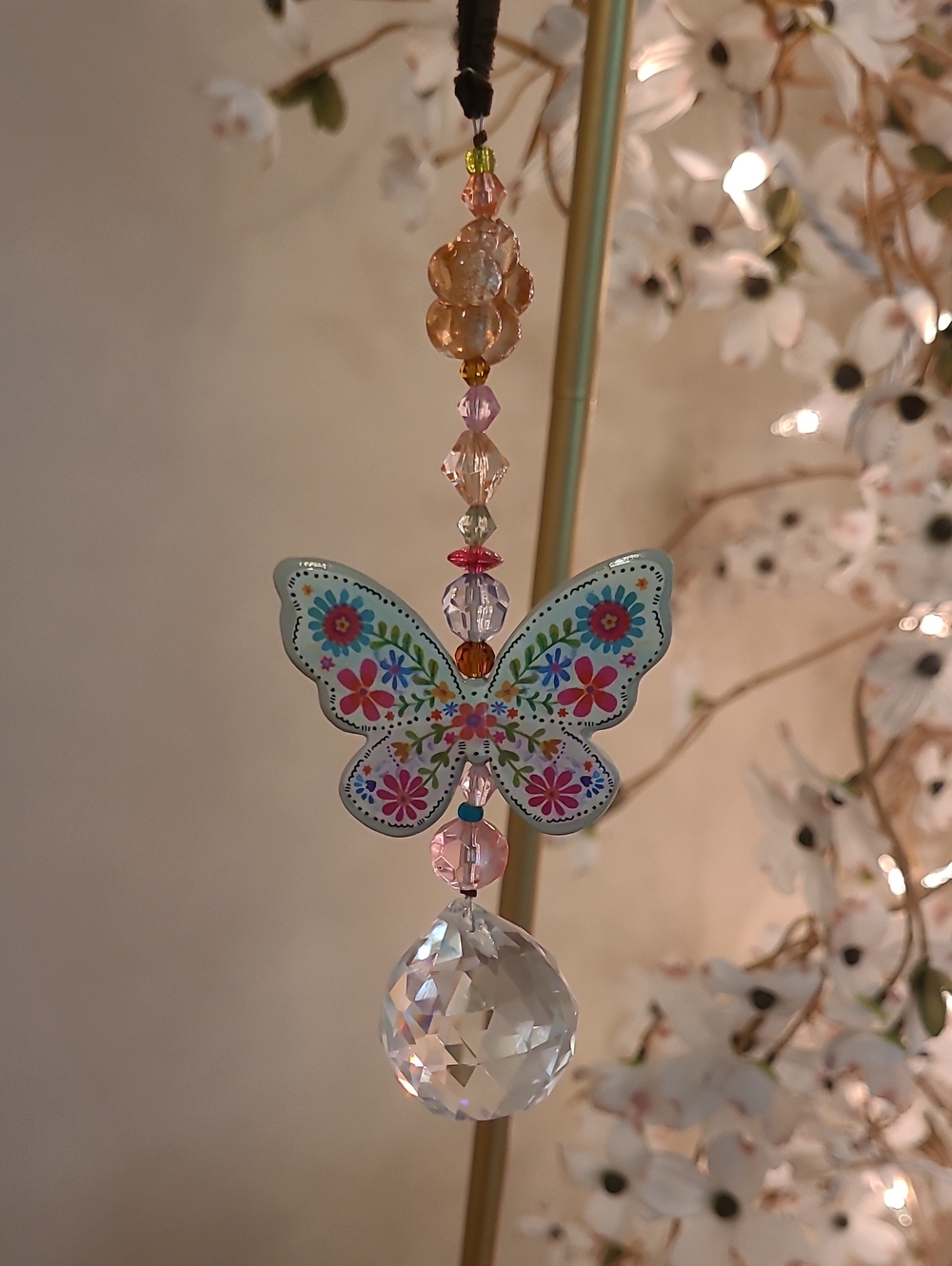 Natural Life Butterfly Crystal Car Charm Suncatcher